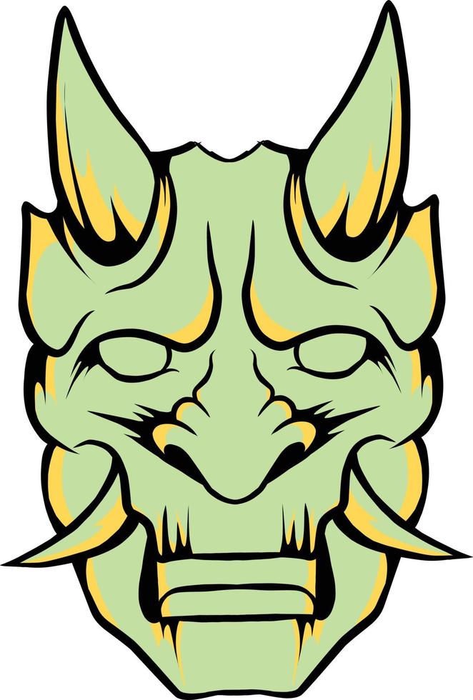 Japanese mask oni vector illustration which is very suitable for the needs of making sticker packs, branding, clothing and others