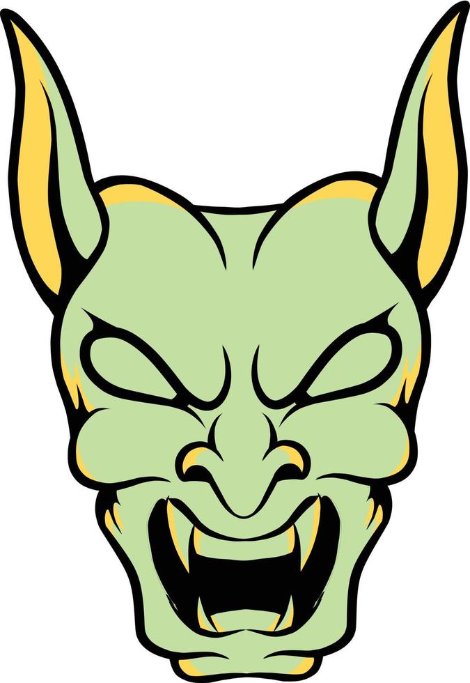 Japanese mask oni vector illustration which is very suitable for the needs of making sticker packs, branding, clothing and others