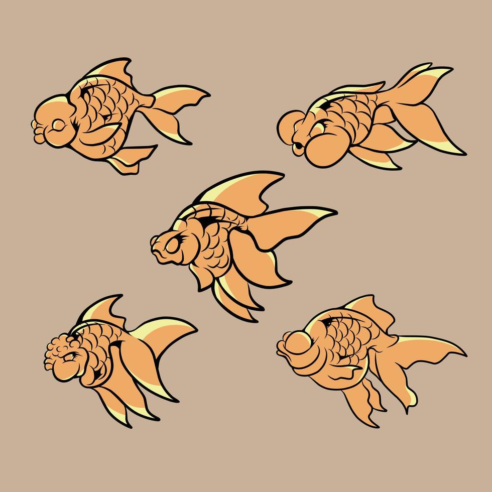 goldfish illustration that is very suitable for the needs of making stickers, branding, clothes, and others vector