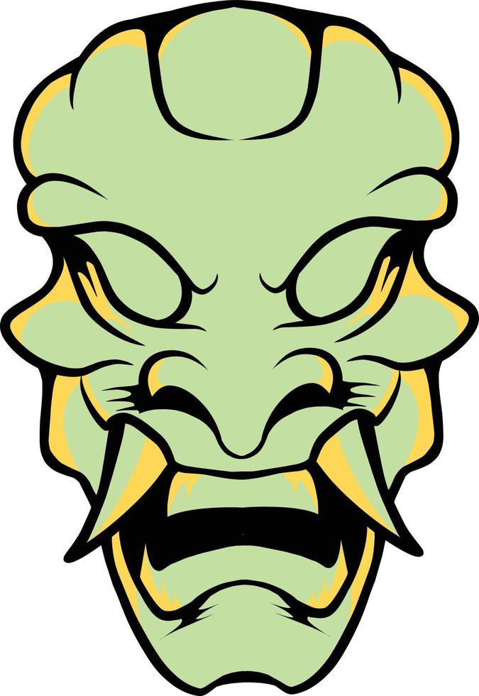Japanese mask oni vector illustration which is very suitable for the needs of making sticker packs, branding, clothing and others