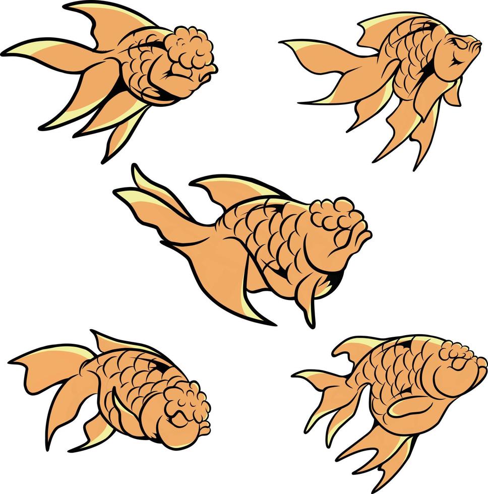 ilustración de pez dorado que es muy adecuada para las necesidades de hacer pegatinas, marcas, ropa y otros vector