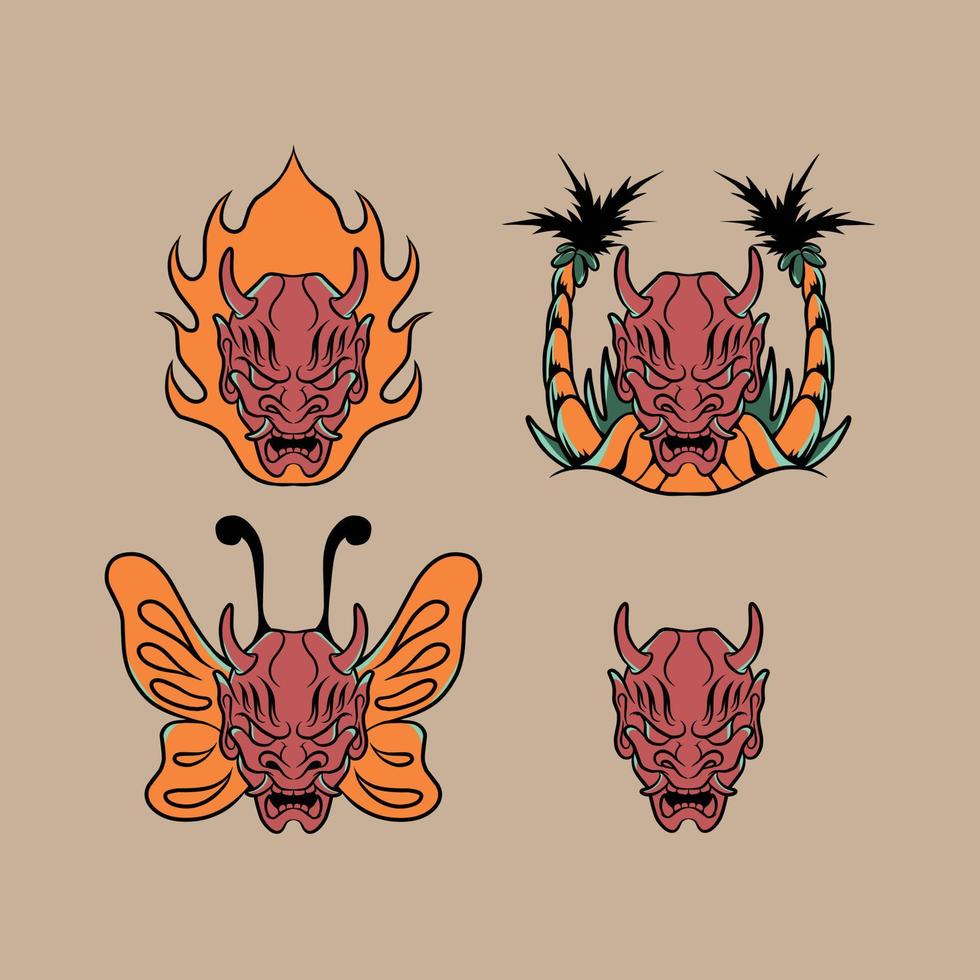 oni mask vector illustration created for branding and other advertising needs