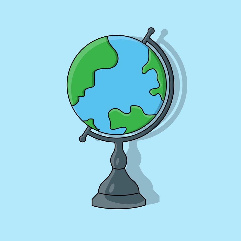 Flat Globe of earth illustration vector