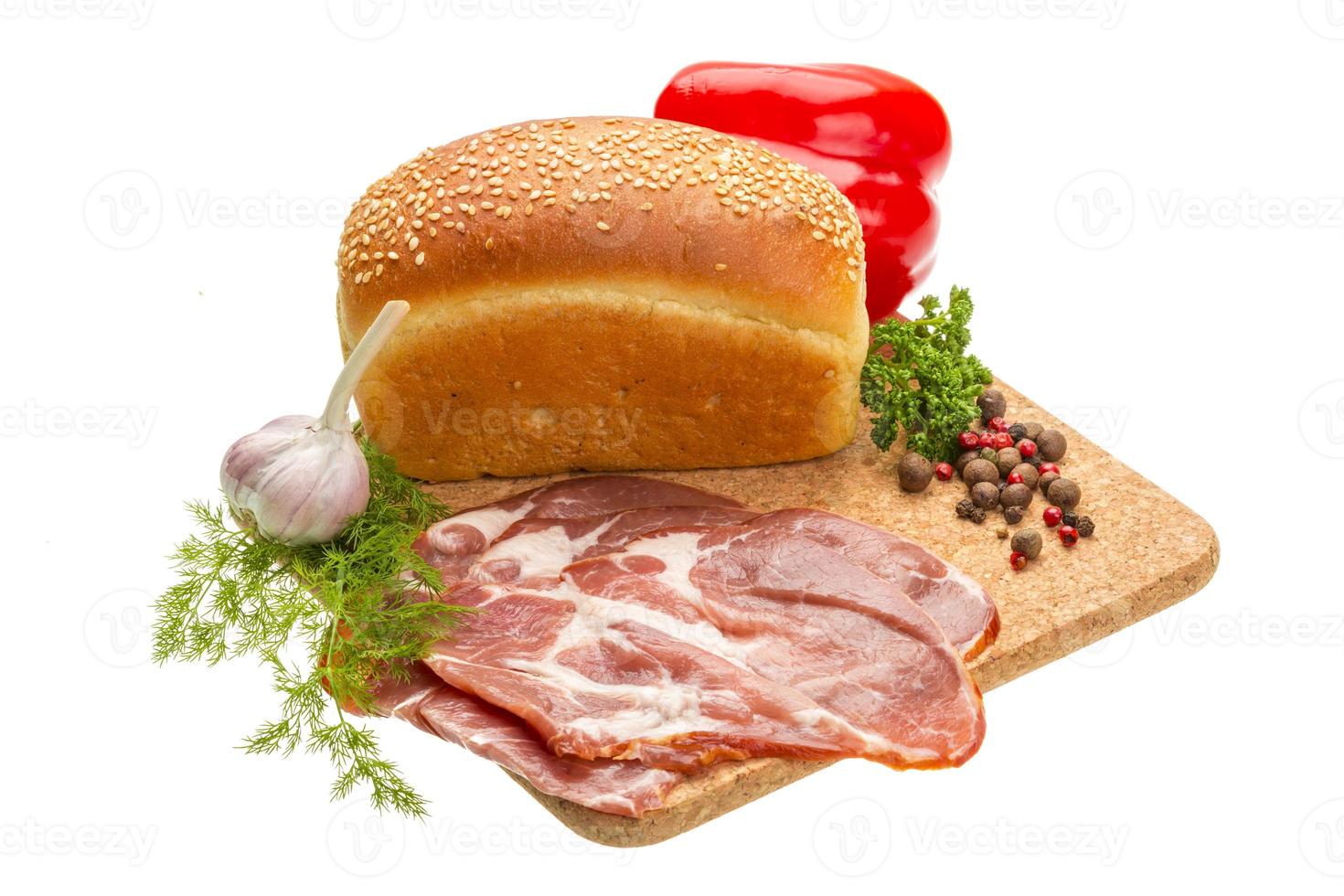 Bacon with vegetables photo
