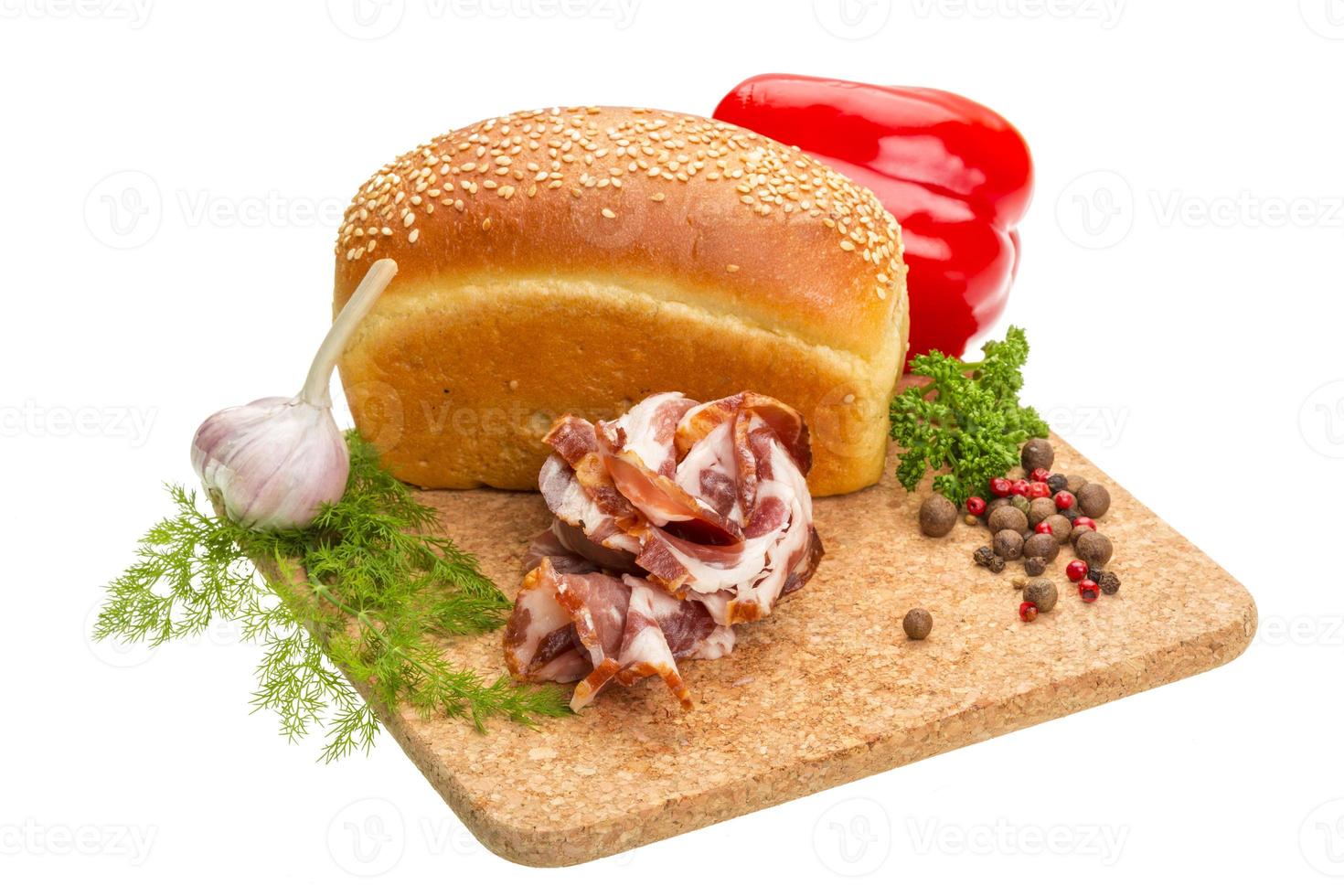 Bacon with vegetables photo