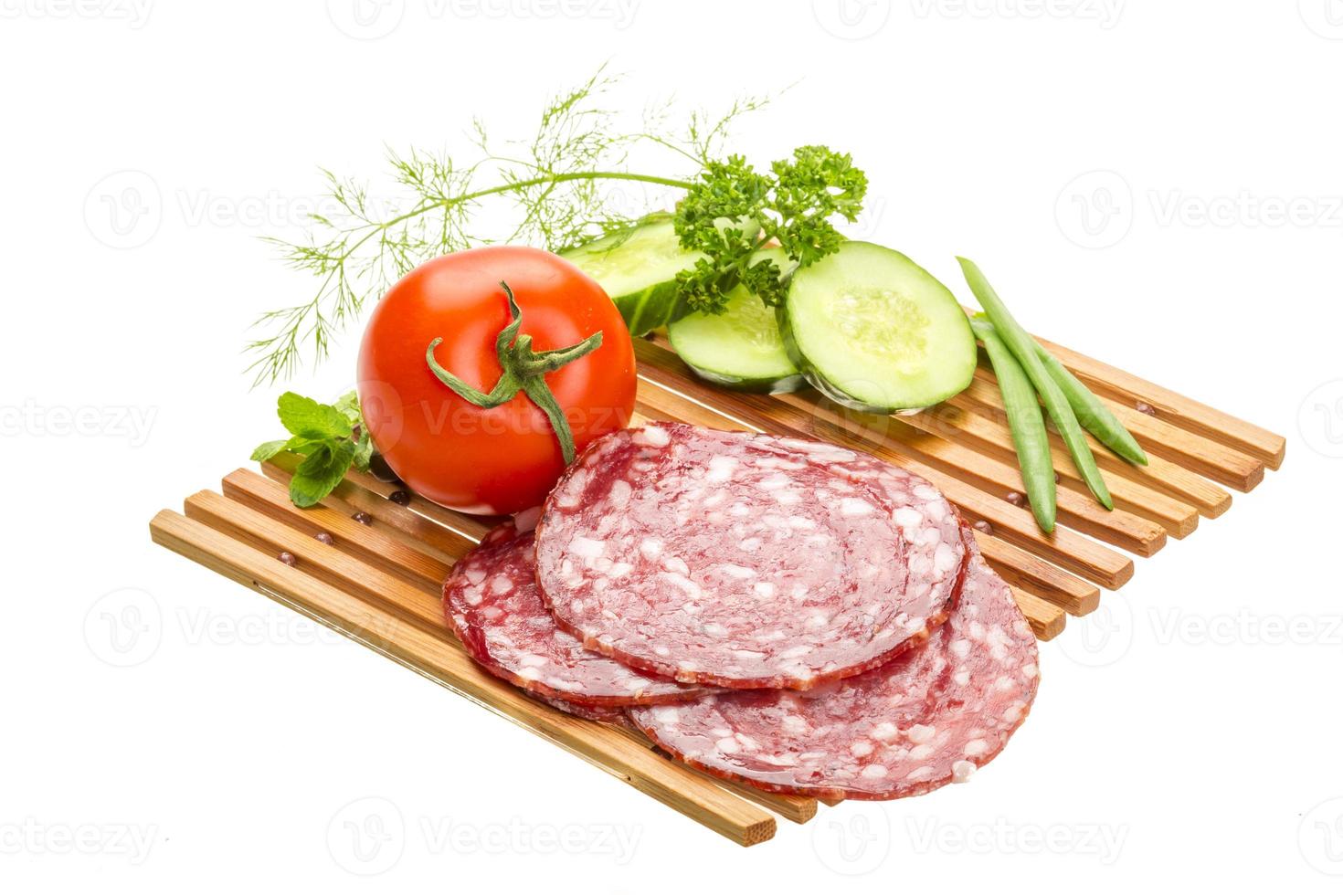 Fresh ripe salami photo