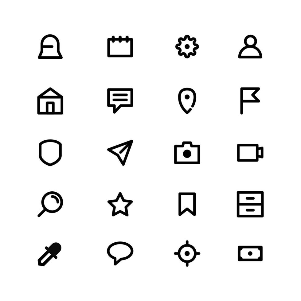 Icon set with line style. Vector illustration