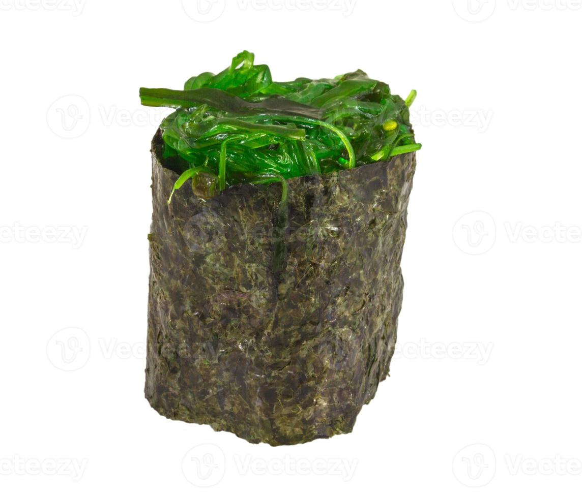 Japanese fresh maki sushi with green seaweed Chuka photo