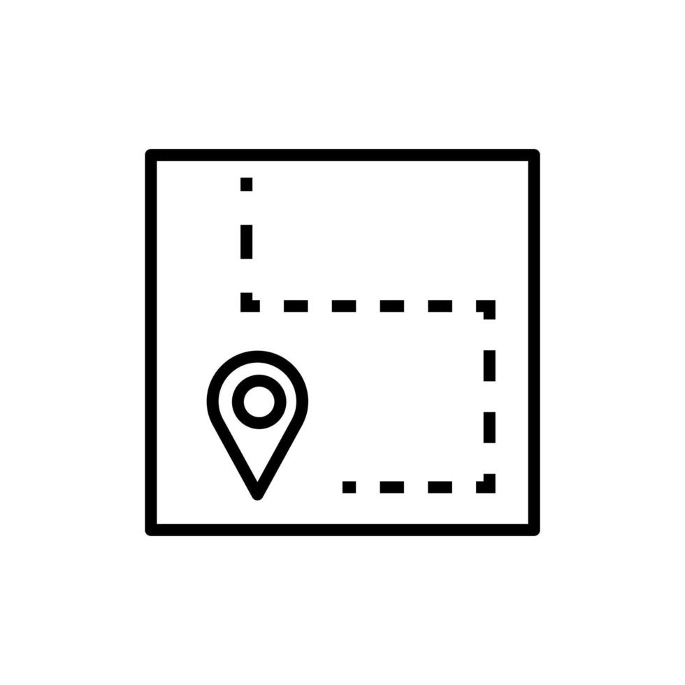 símbolo de icono de ubicación y mapas con estilo de esquema. ilustración vectorial vector