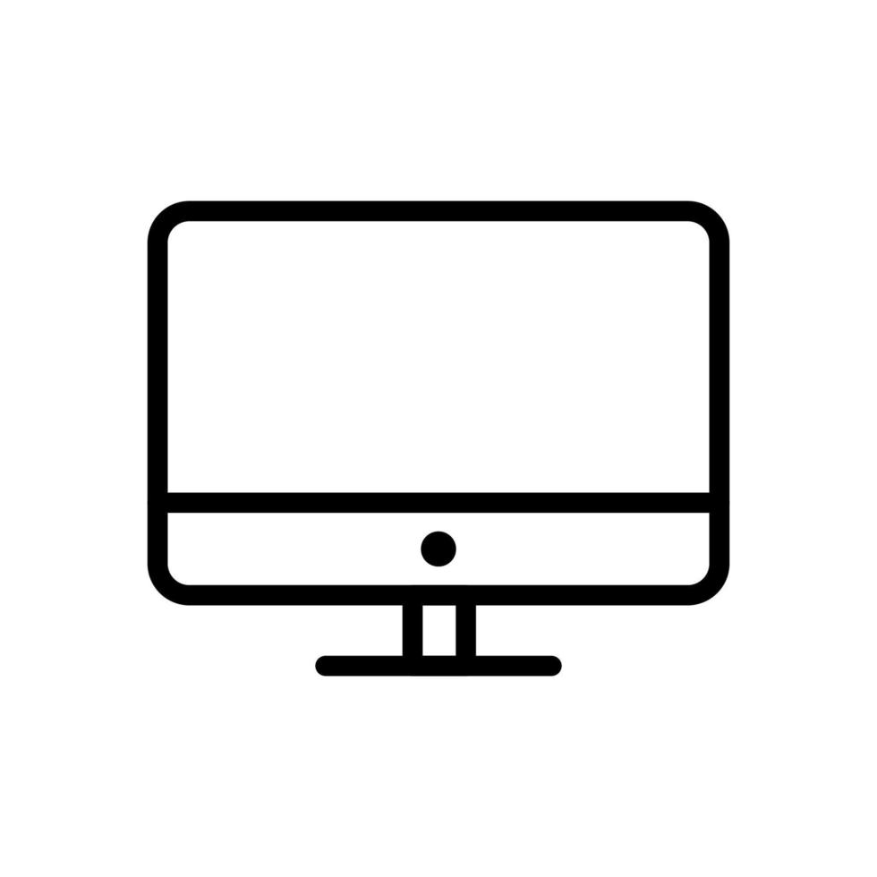 Monitor icon symbol with outline style. Vector illustration