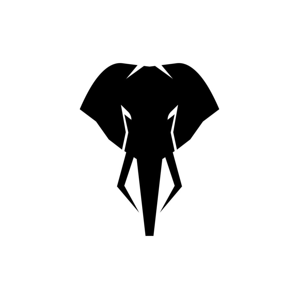 Elephant logo with black color on white background vector