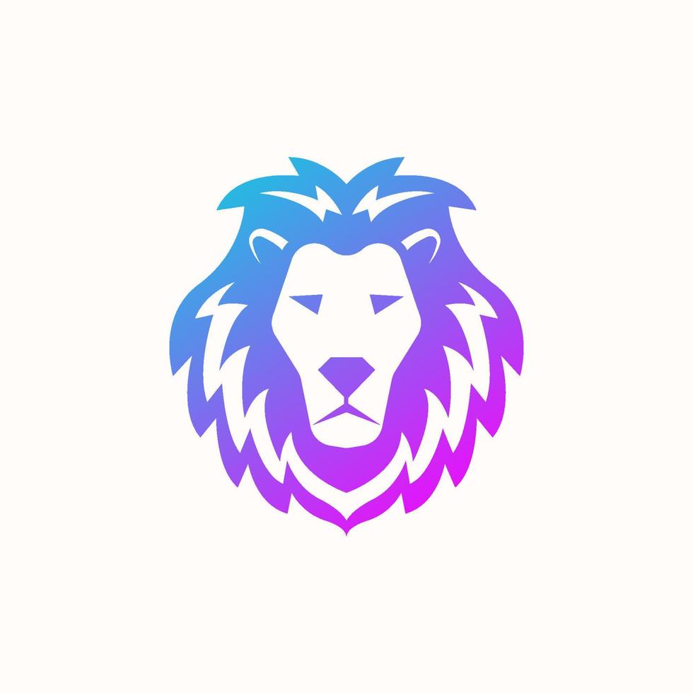 Lion logo vector design with gradient color