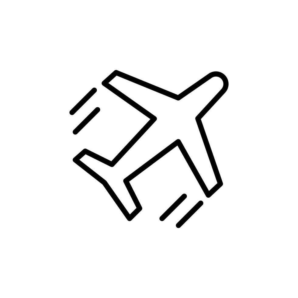 Airplane icon symbol with outline style. Vector illustration