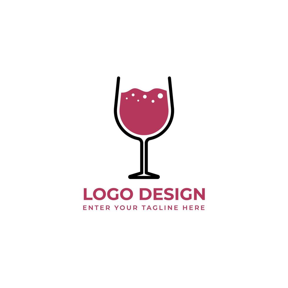 Wine drink logo design vector