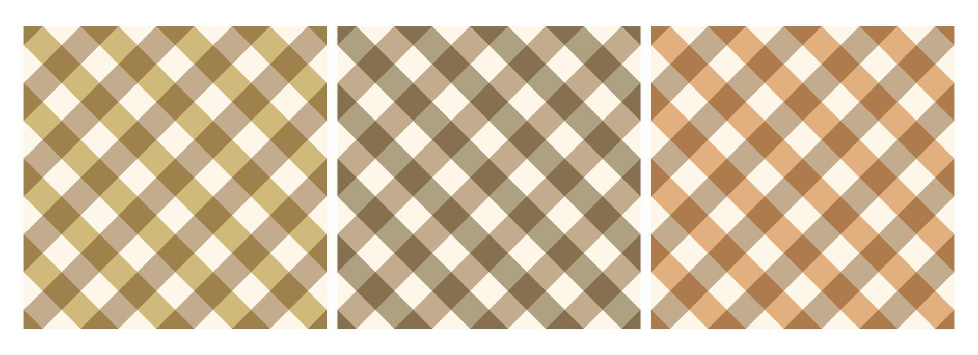 A collection of gingham patterns. Blue, Tosca, Green plaid pattern with pastel colors for tablecloths, skirts, napkins, flannel and more. vector
