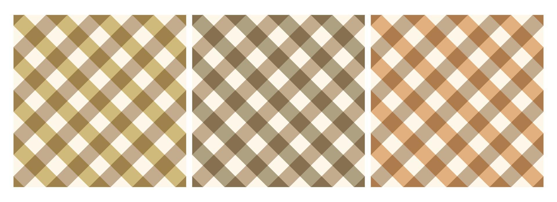 A collection of gingham patterns. Blue, Tosca, Green plaid pattern with pastel colors for tablecloths, skirts, napkins, flannel and more. vector