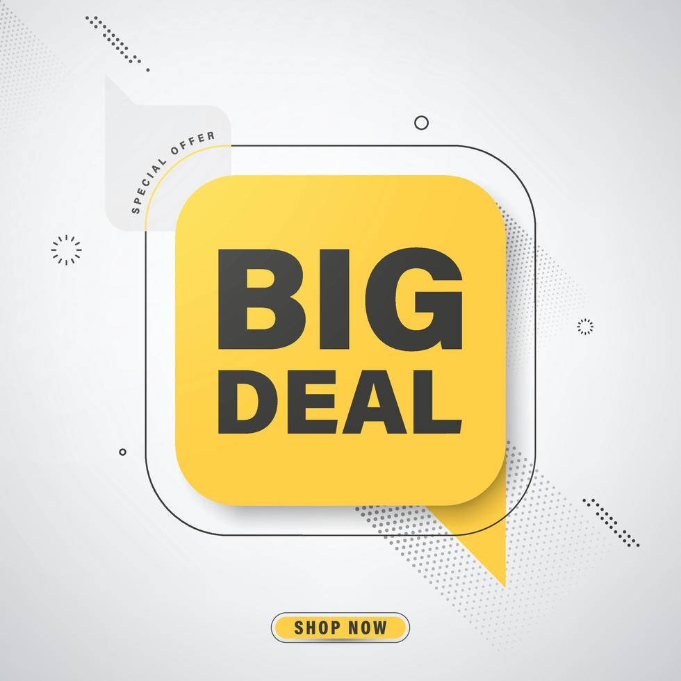 Big deal banner template design for web or social media. vector
