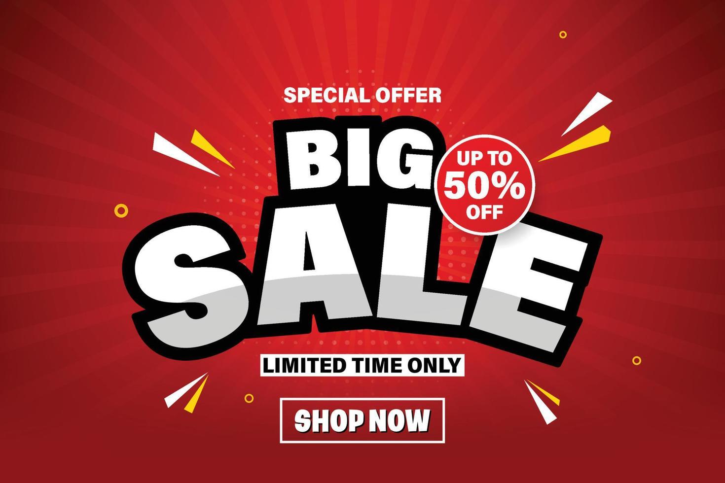 Big sale banner template design for web or social media. vector