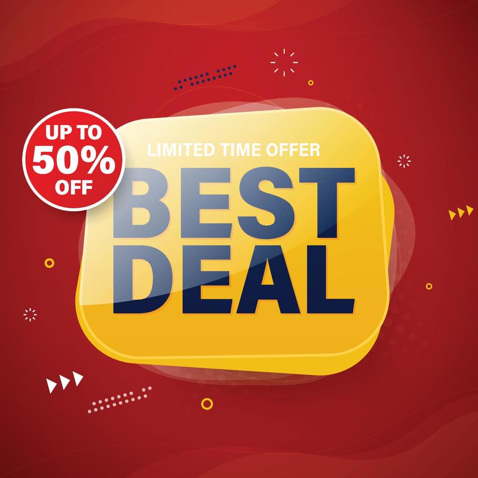 Best deal banner template design for web or social media. vector