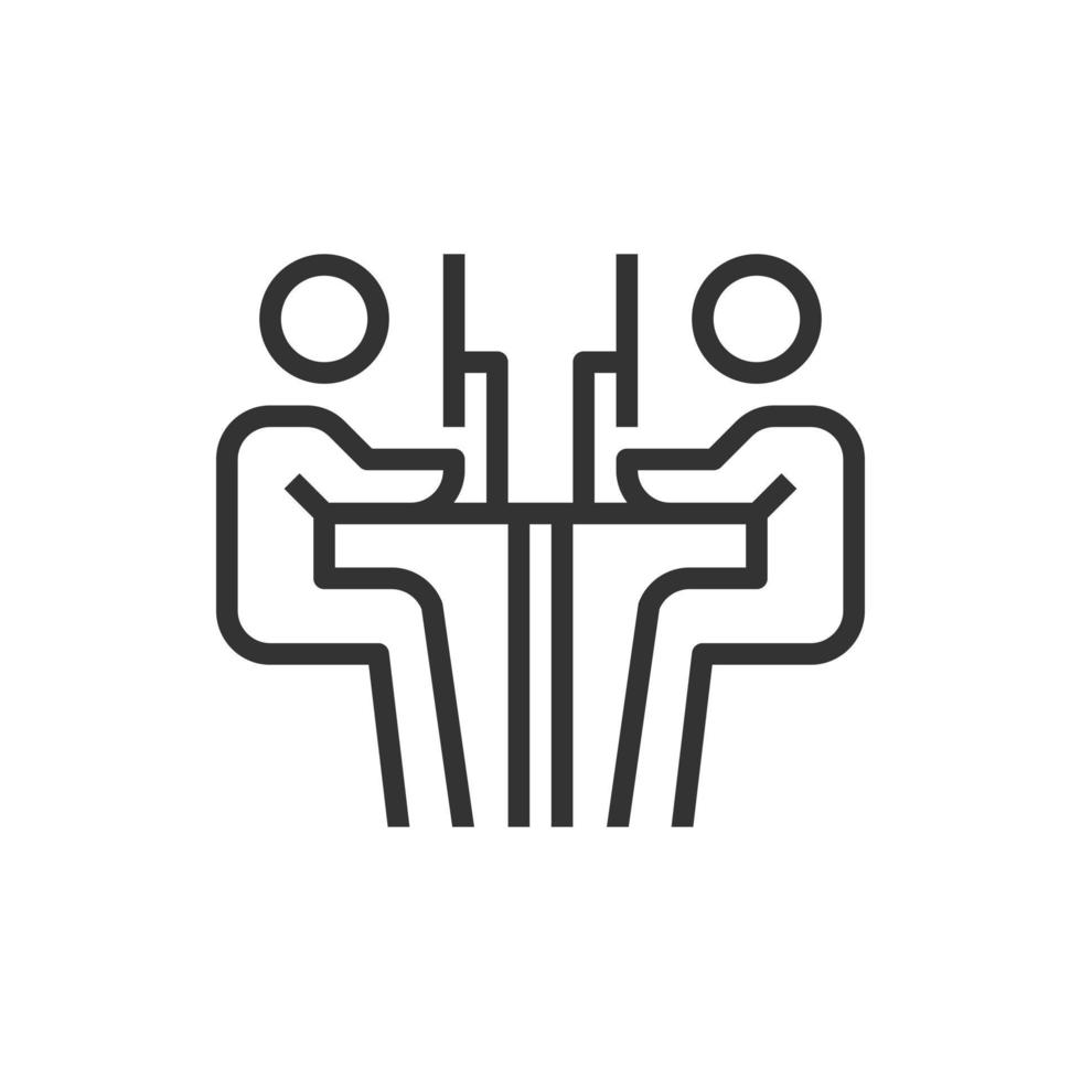 people sit and work icon line business vector