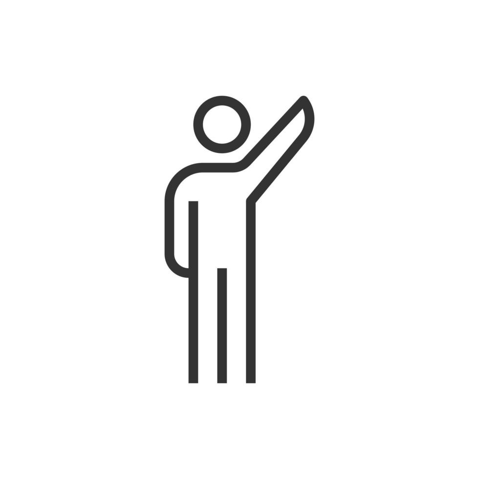 people icon raise one's hand business vector
