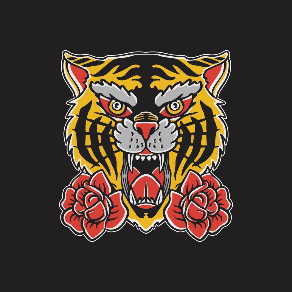 tiger head tattoo vector