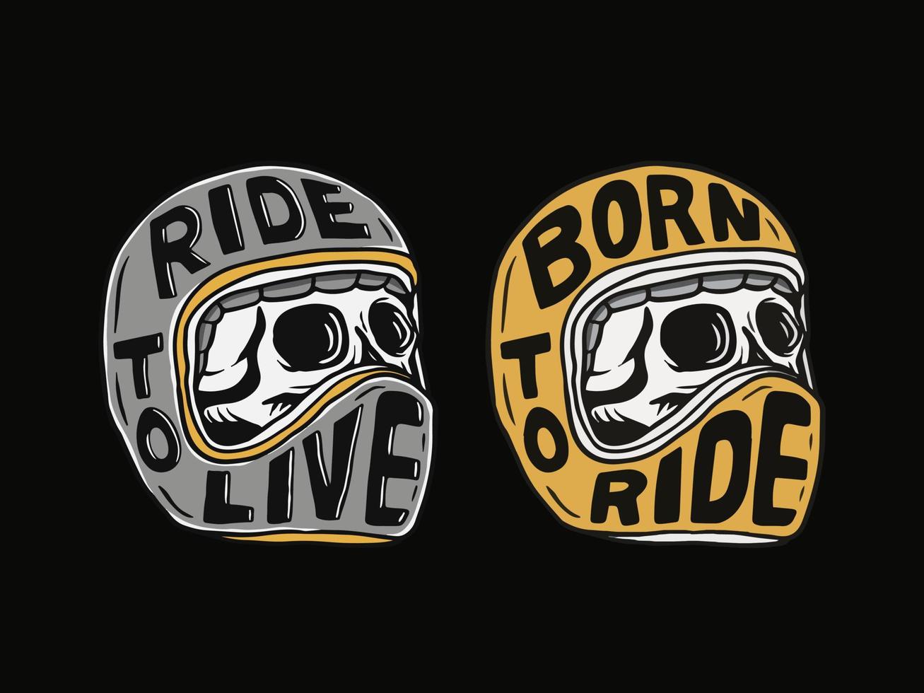 skull helmet illustration design for t shirt and print vector
