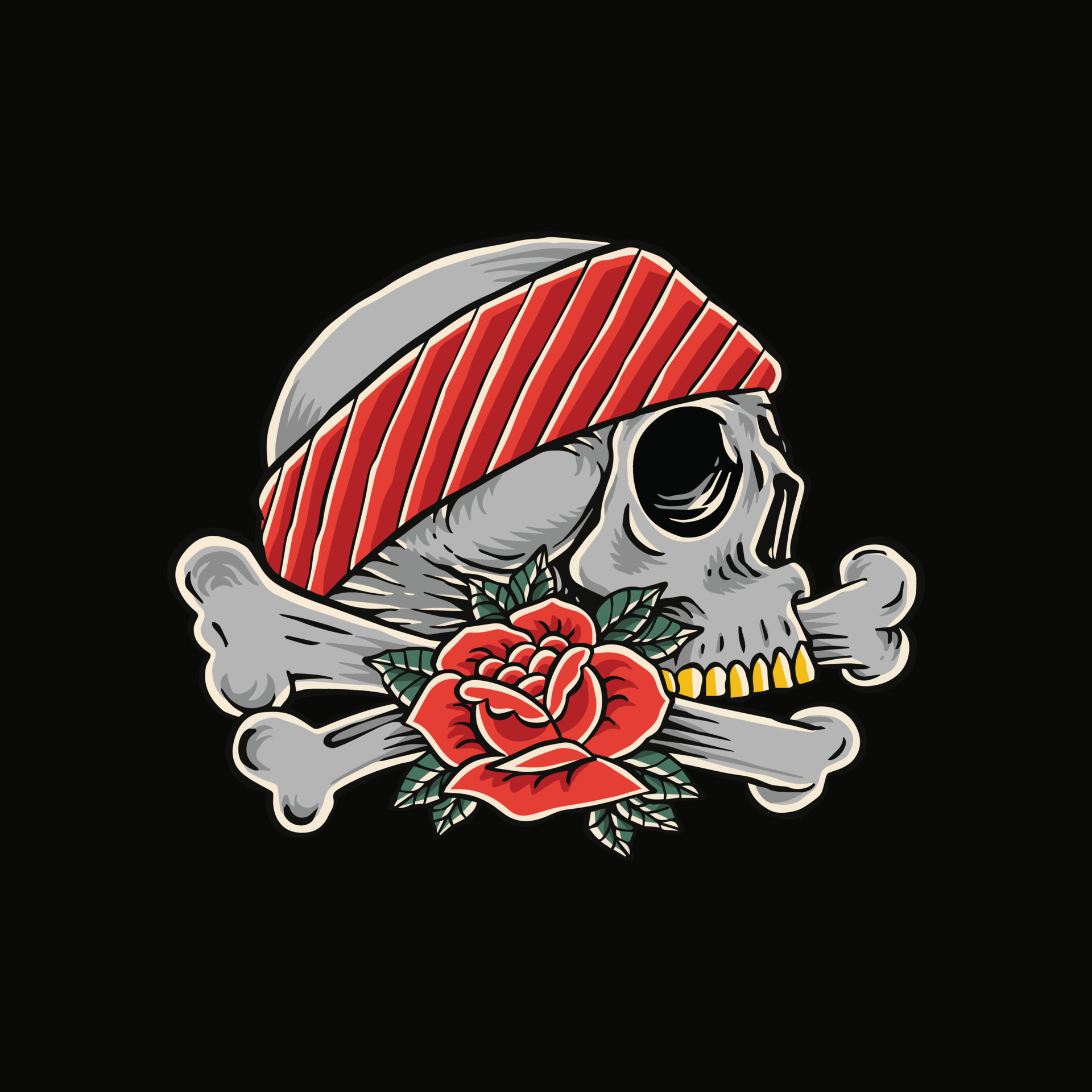 skull and bandana 7808457 Vector Art at Vecteezy