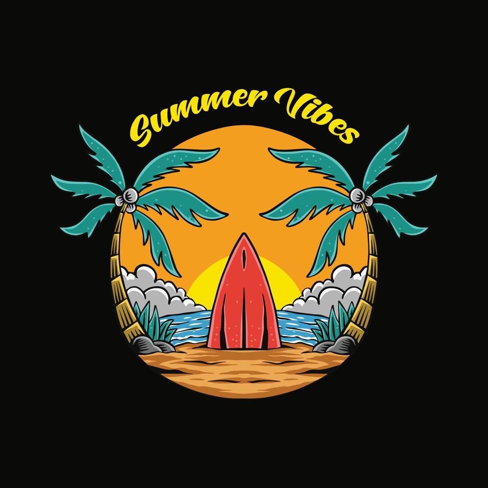 summer beach illustration vector