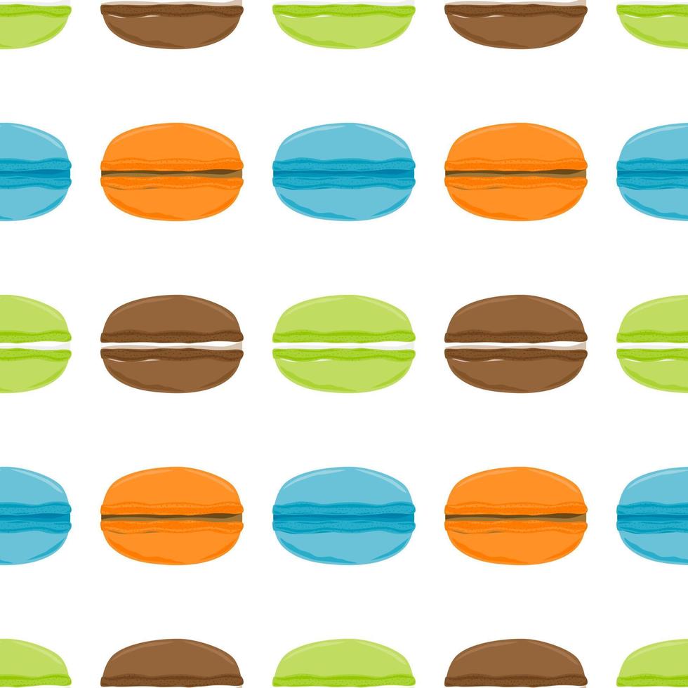 Colorful macarons. Seamless pattern. Bakery. vector