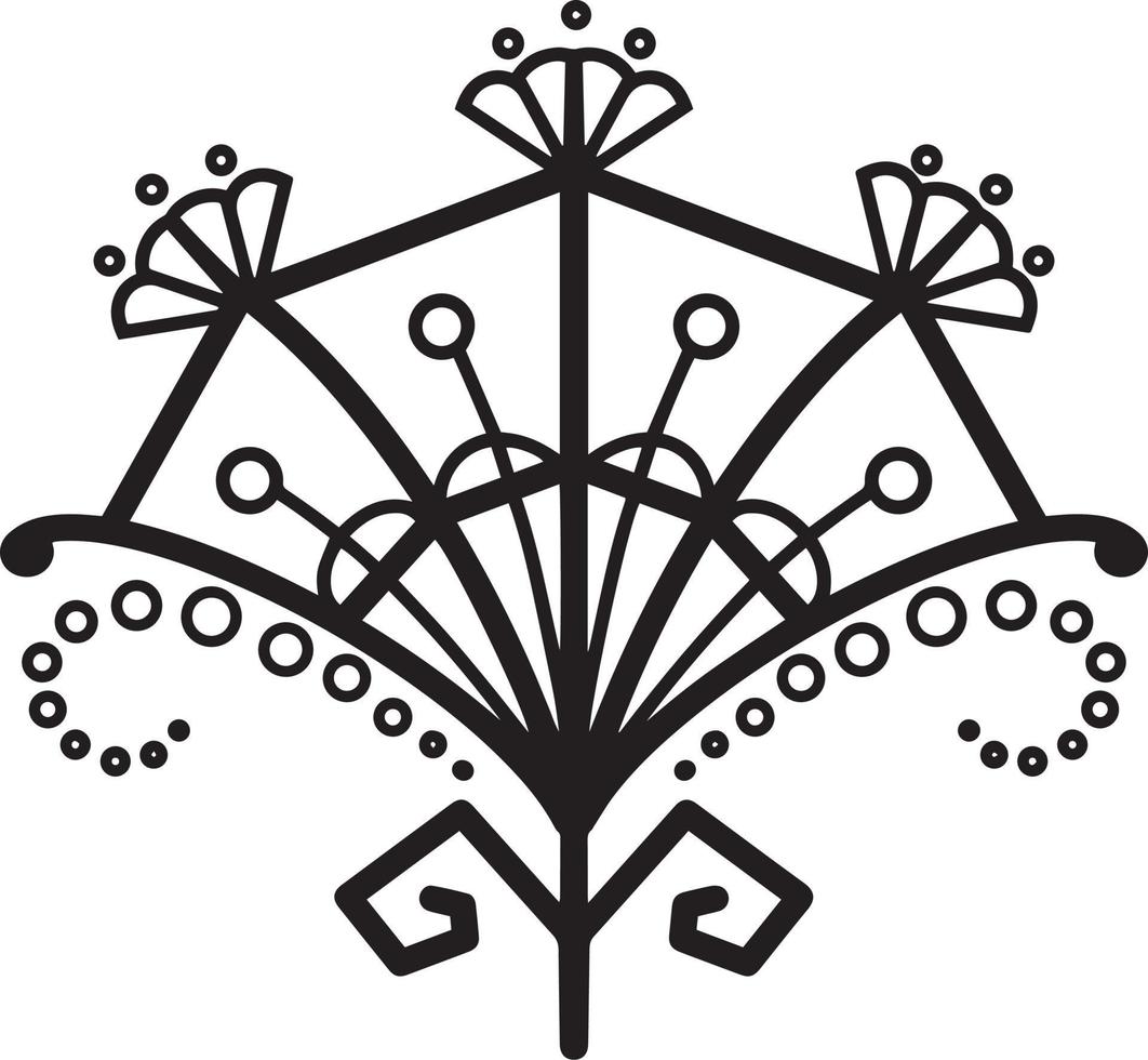 Vector illustration, monochrome drawing, decorative flower on a transparent background, design element