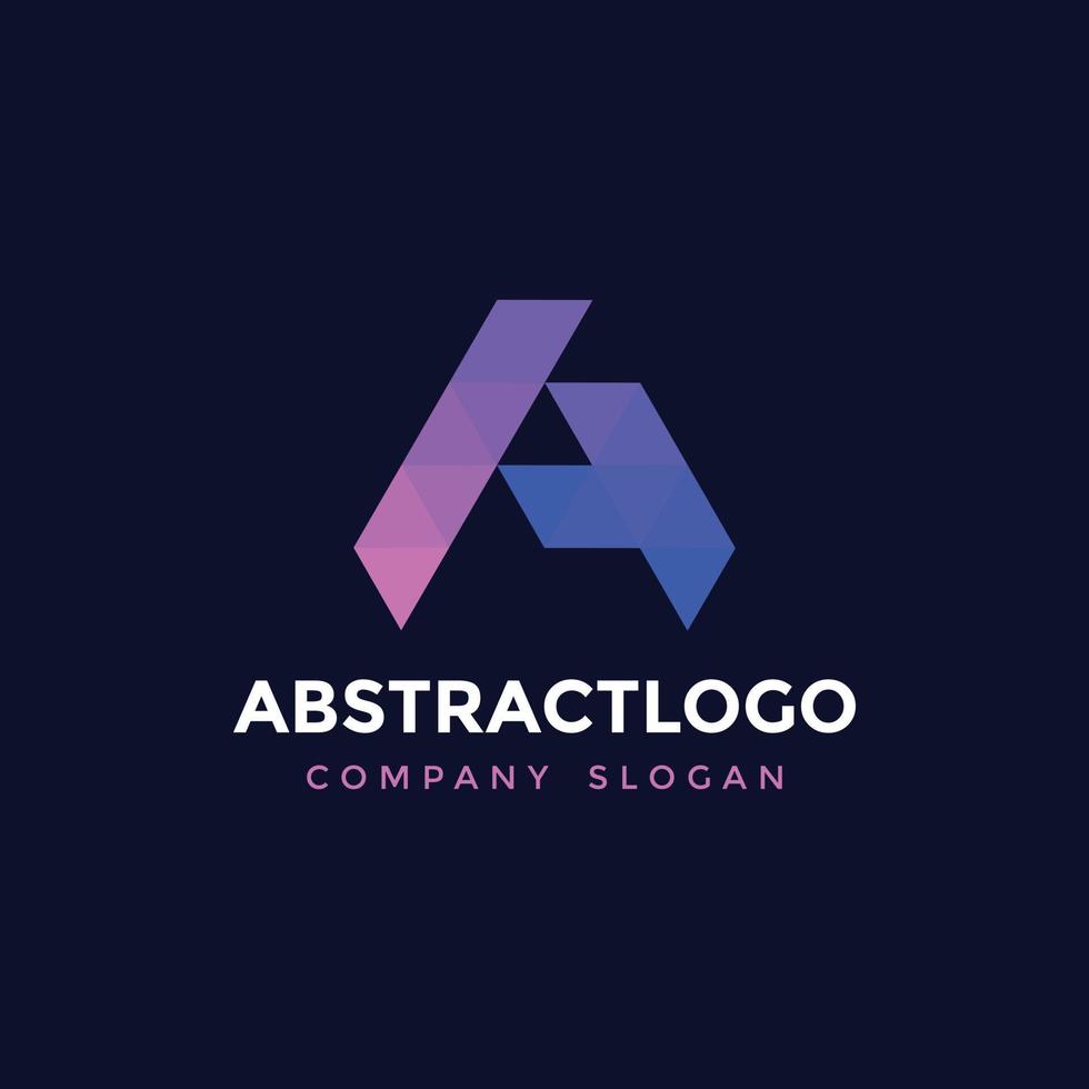 geometric A and T letter logo mark icon design vector template business identity corporate