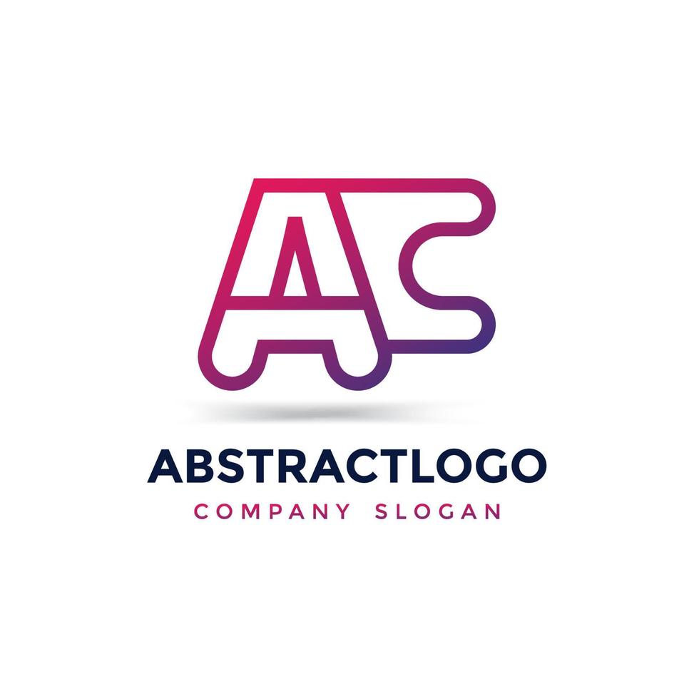 AC joint letter logo design for technology company vector