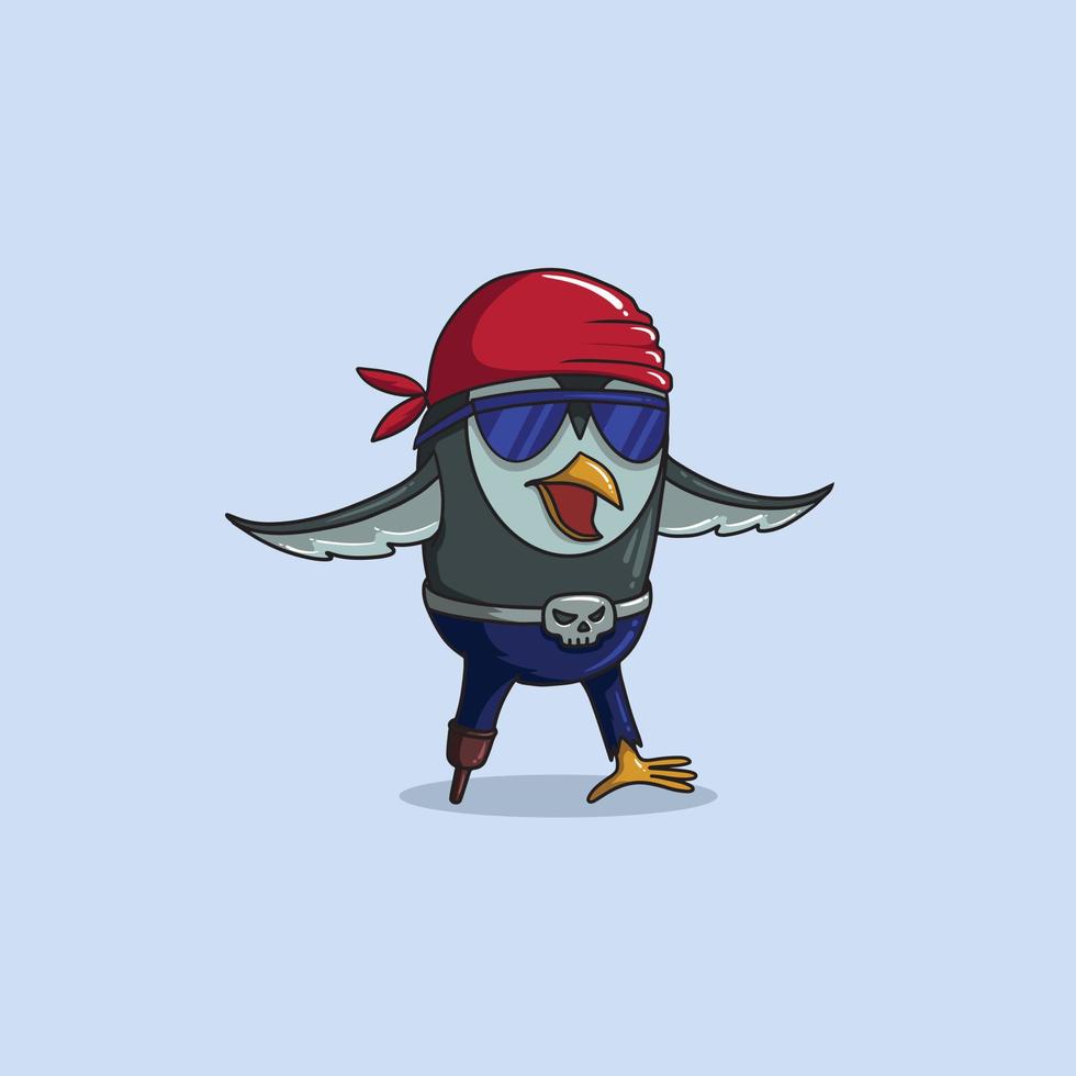 Pirate Owl Mascot Cartoon vector