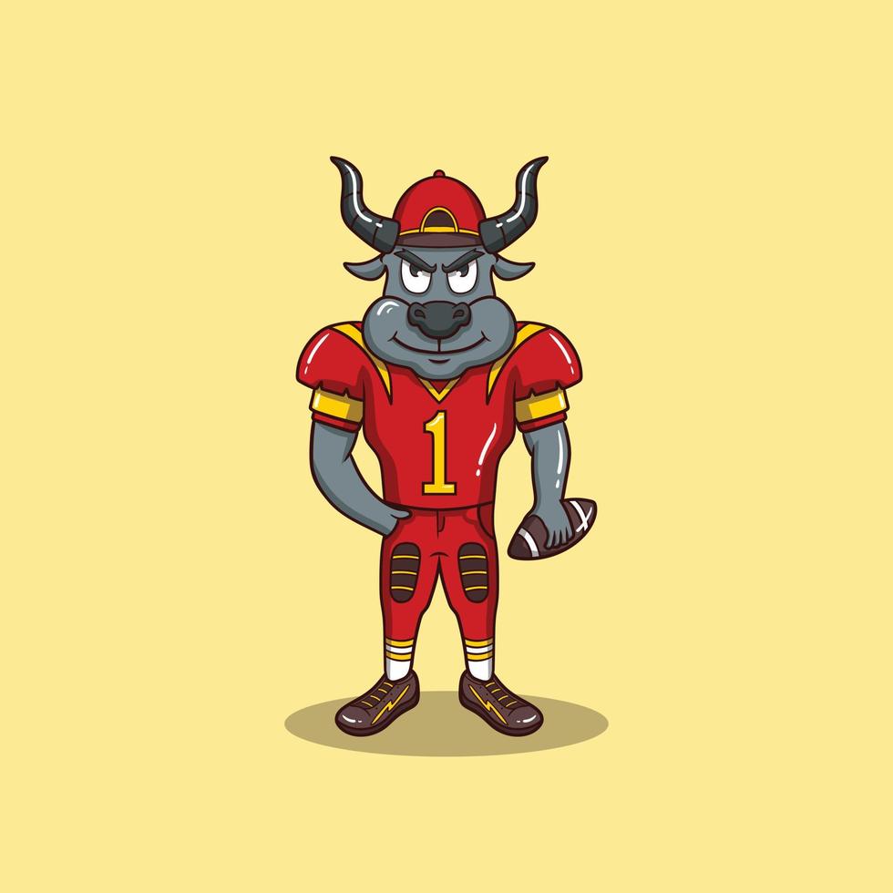 Bufallo Mascot Cartoon American Football vector