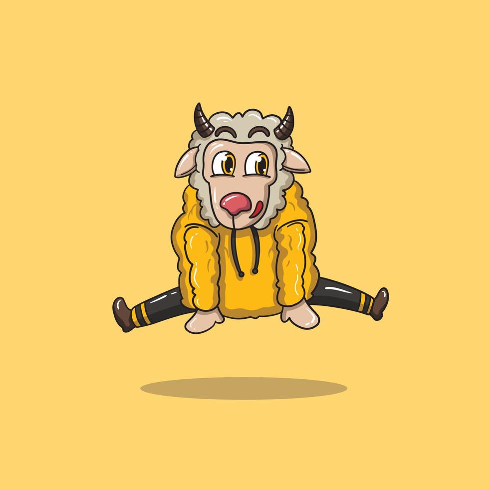 Jumping Sheep Mascot Cartoon vector