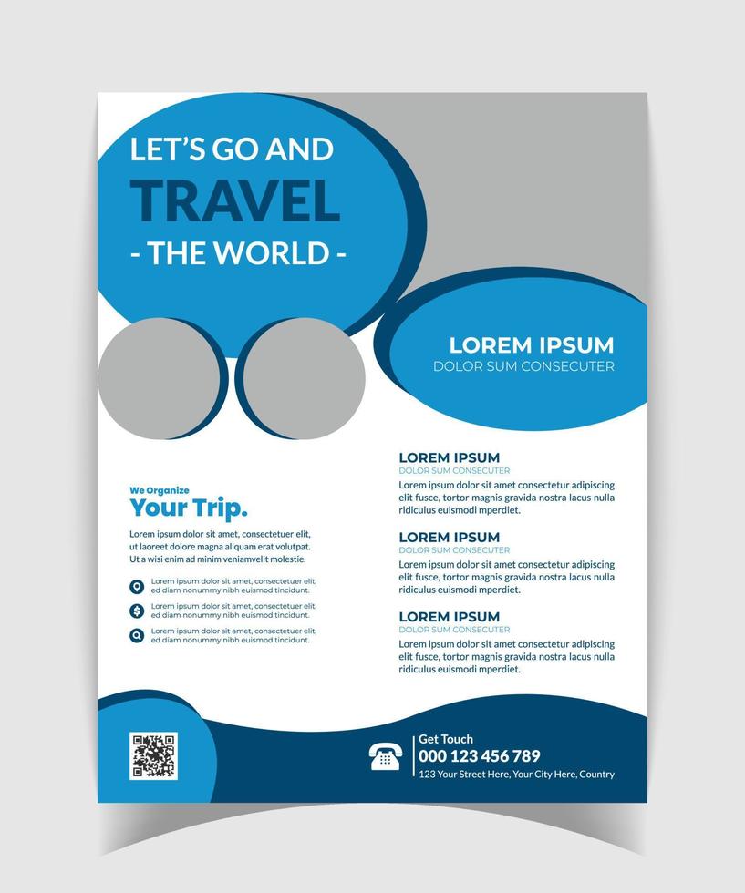 Travel Flyer Design Template vector