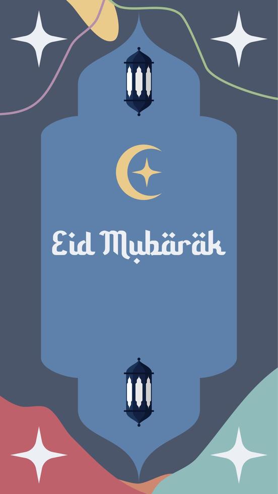 Modern eid mubarak islamic greeting card template ramadan and can use for wallpaper design, poster, media banner, background, and print. Eid mubarak vector illustration