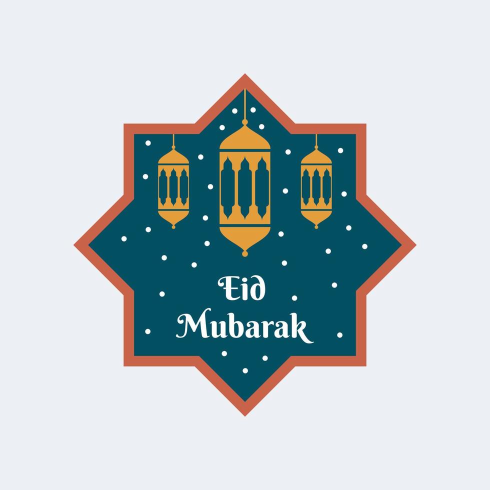 Modern eid mubarak islamic greeting card template ramadan and can use for wallpaper design, poster, media banner, background, and print. Eid mubarak vector illustration