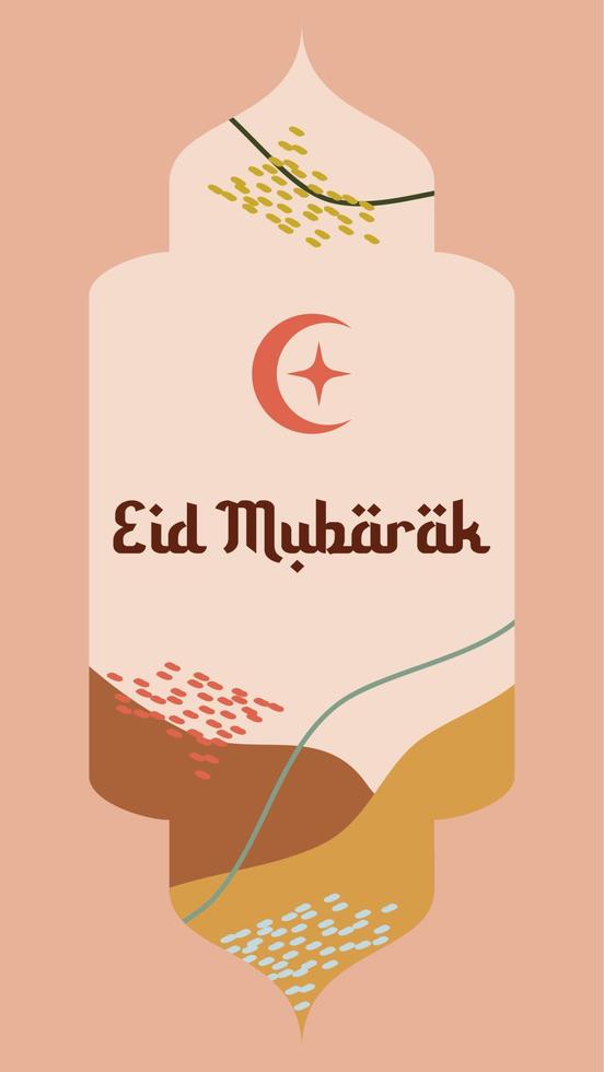 Modern eid mubarak islamic greeting card template ramadan and can use for wallpaper design, poster, media banner, background, and print. Eid mubarak vector illustration