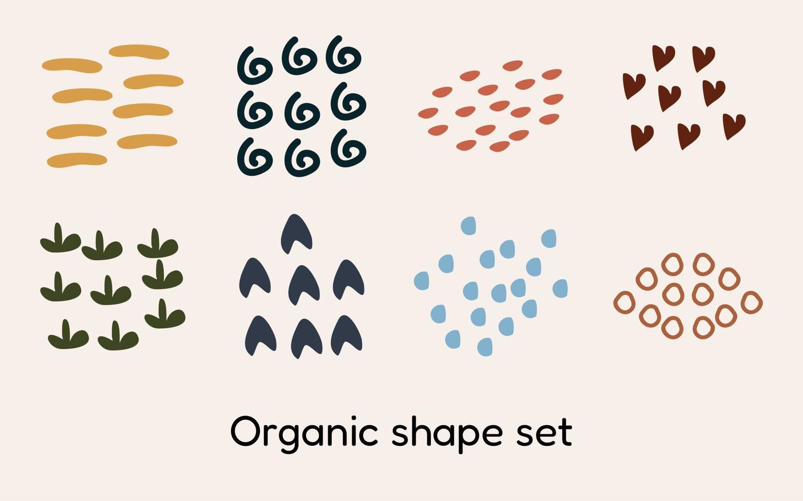 Set of abstract organic shape vector illustration isolated on pastel background.