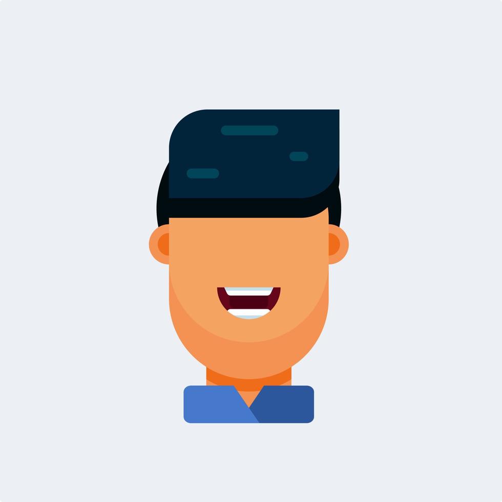 Flat character avatar icon. Funny bright vector illustrations