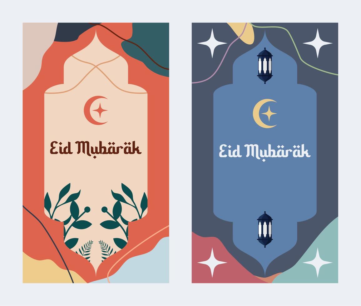 Modern eid mubarak islamic greeting card template ramadan and can use for wallpaper design, poster, media banner, background, and print. Eid mubarak vector illustration