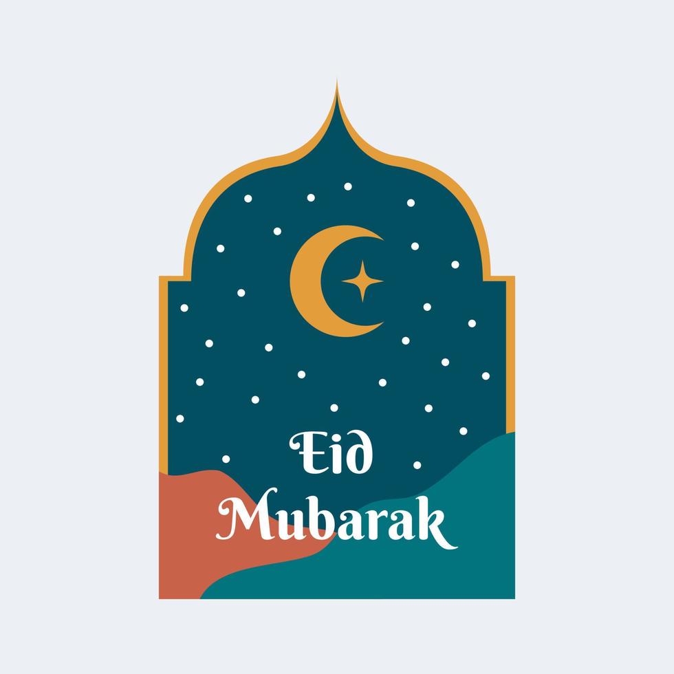 Modern eid mubarak islamic greeting card template ramadan and can use for wallpaper design, poster, media banner, background, and print. Eid mubarak vector illustration