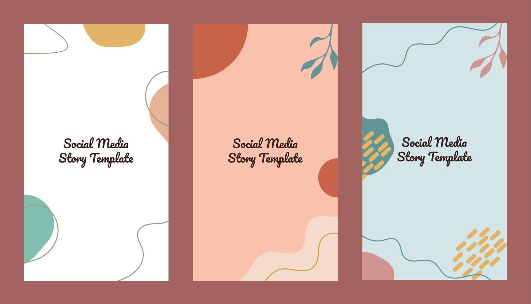 Set of social media story template with abstract shapes. Can use for promotion, business. vector