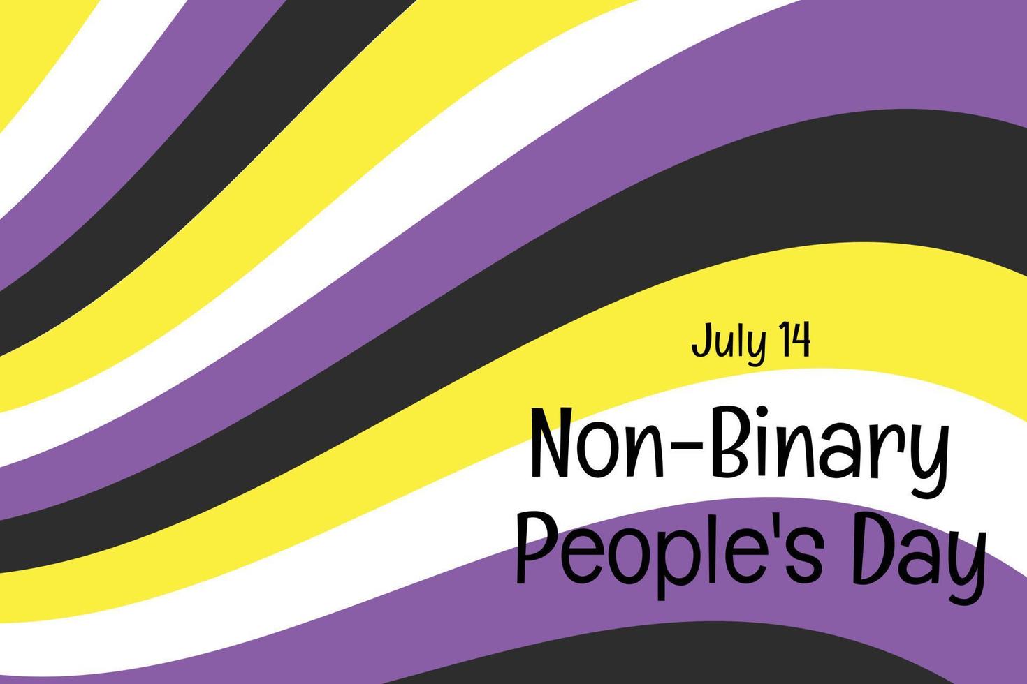 Non Binary People s Day2022 - horizontal banner template. Non Binary People pride flag colors striped background. Vector illustration