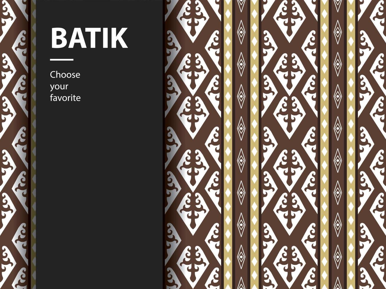 ethnic batik vector indonesian pattern fashion seamless vintage textile abstract flat culture art