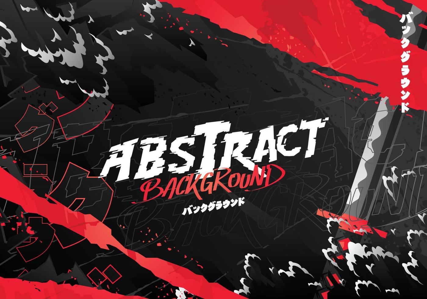 Red And Black Abstract Background Japanese Style vector