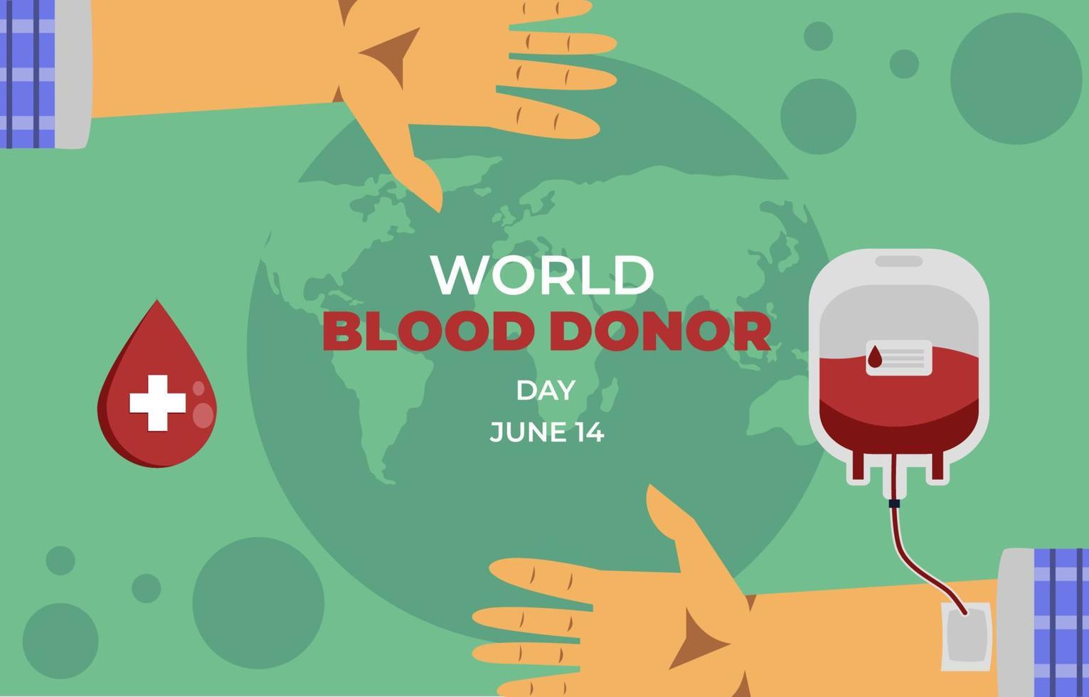 World blood donor illustration flat vector