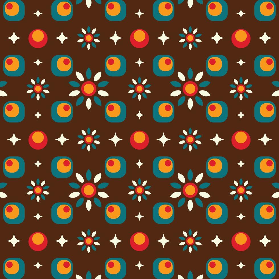 Seamless groovy pattern in retro style vector